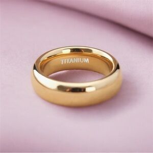 Panash 18K Gold Plated Titanium Wedding Band Ring | 6mm | NWT